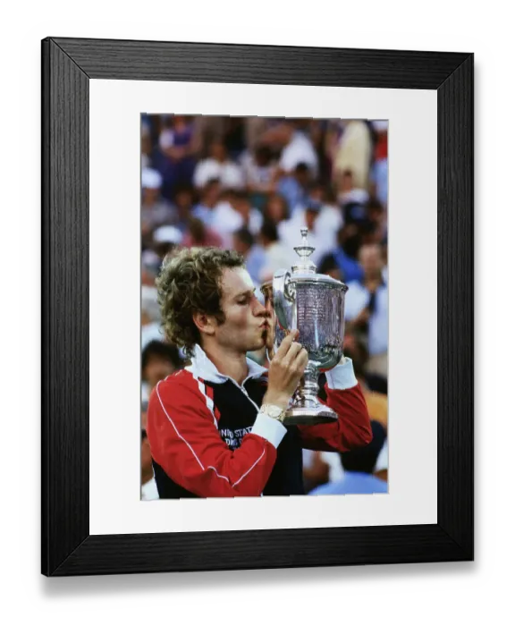 Framed Print : John McEnroe Kissing Trophy Framed Print : John McEnroe Kissing Trophy