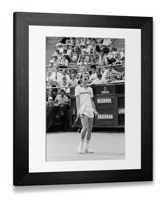 Framed Print : John McEnroe Screaming on Court