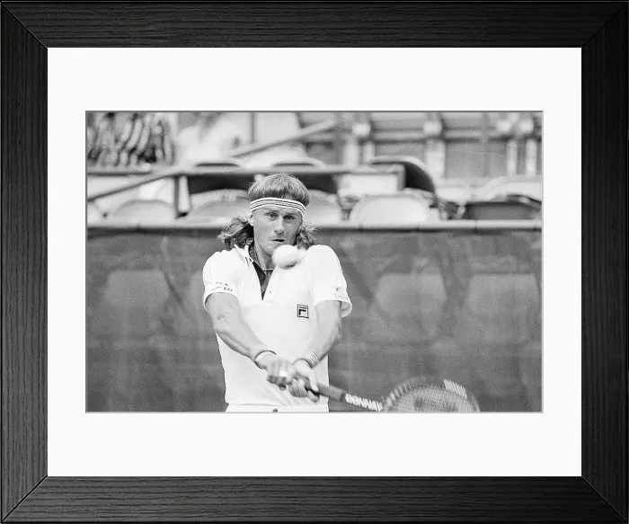 Framed Print : Bjorn Borg Hitting a Backhand