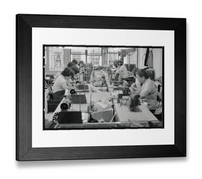 Framed Print : View of Asian Women Toiling in Sweatshop