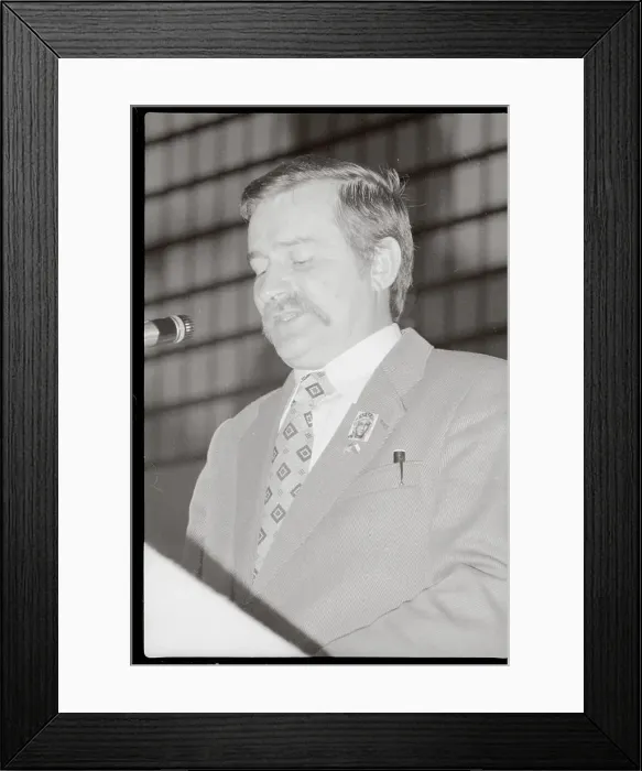 Framed Print : Lech Walesa Making Speech Framed Print : Lech Walesa Making Speech
