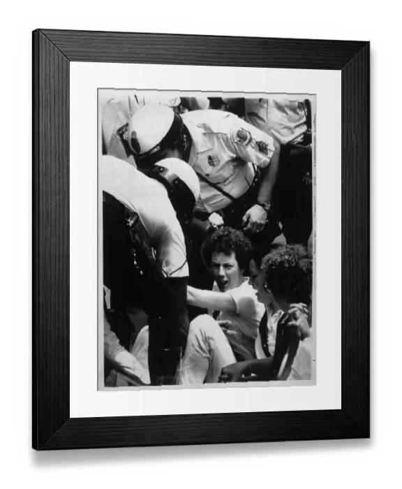 Framed Print : Police Pick Up Women From Sit-In Protest Framed Print : Police Pick Up Women From Sit-In Protest