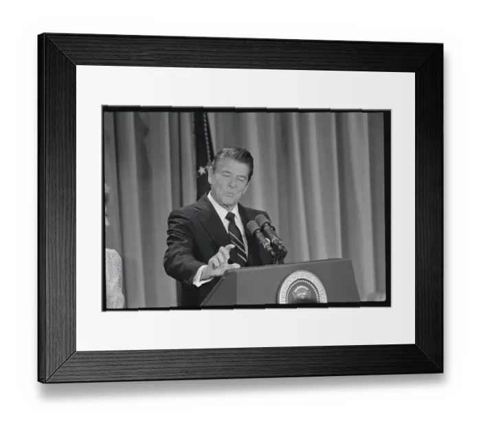 Framed Print : Ronald Reagan Making a Gesture Framed Print : Ronald Reagan Making a Gesture