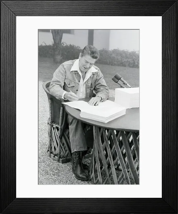 Framed Print : Reagan Signing Economic Recovery Program Framed Print : Reagan Signing Economic Recovery Program