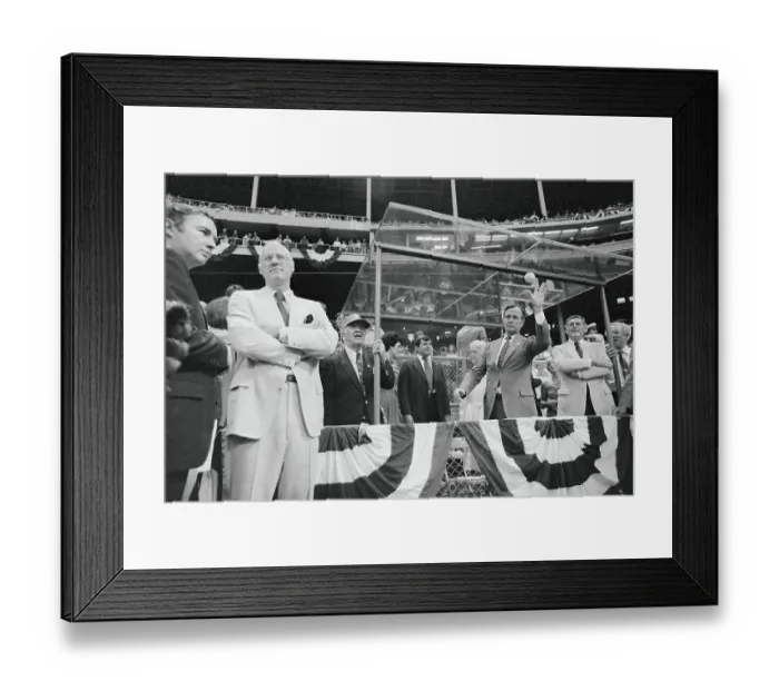 Framed Print : George Bush Throwing a Baseball Framed Print : George Bush Throwing a Baseball