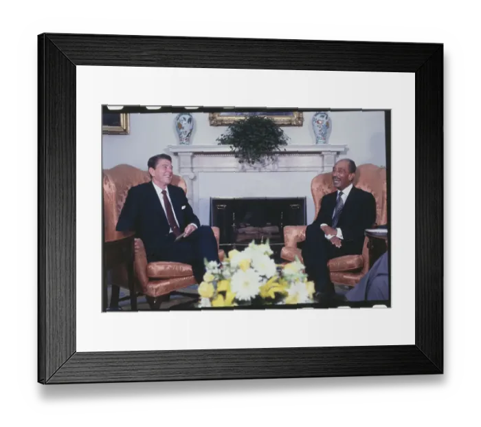 Framed Print : Ronald Reagan and Anwar Sadat Chatting Framed Print : Ronald Reagan and Anwar Sadat Chatting