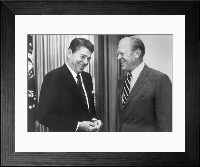 Framed Print : Ronald Reagan Laughing with Gerald Ford