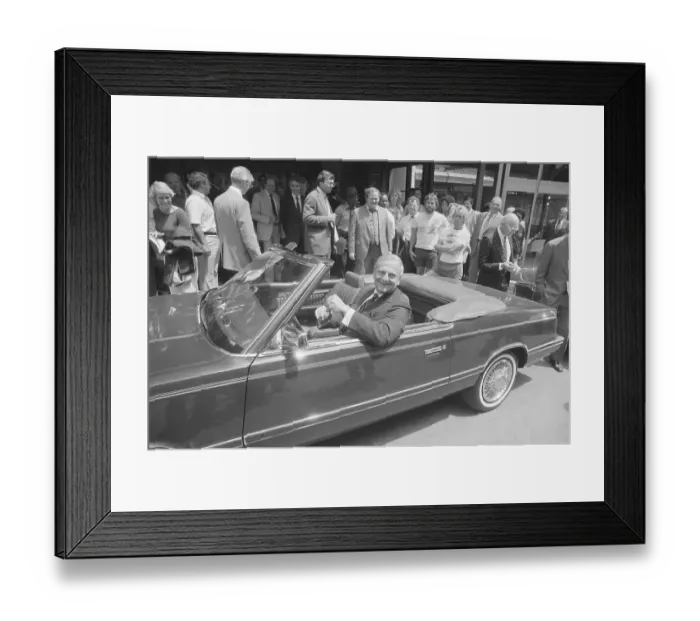 Framed Print : Lee Iacocca Siting in Chrysler Convertible Framed Print : Lee Iacocca Siting in Chrysler Convertible