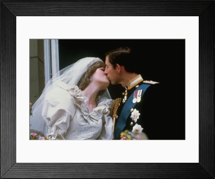 Framed Print : Charles Kissing Diana Framed Print : Charles Kissing Diana