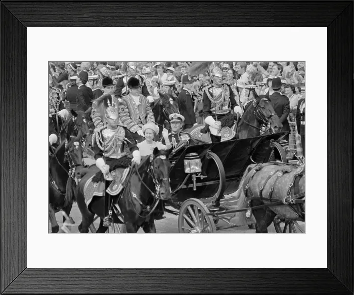 Framed Print : Queen Elizabeth Going to Wedding