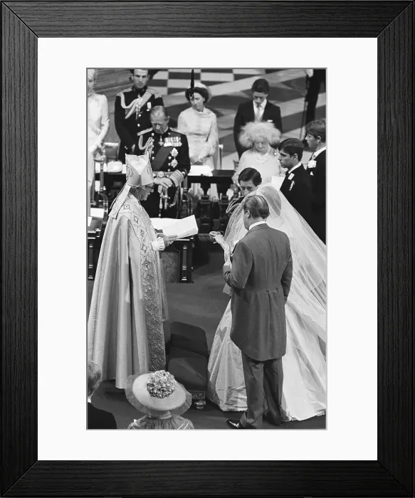 Framed Print : Prince Charles, Diana and Earl Spencer in Front of Priest Framed Print : Prince Charles, Diana and Earl Spencer in Front of Priest