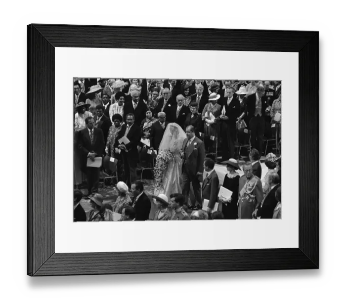 Framed Print : Earl Spencer Escorts Daughter Diana down Aisle Framed Print : Earl Spencer Escorts Daughter Diana down Aisle