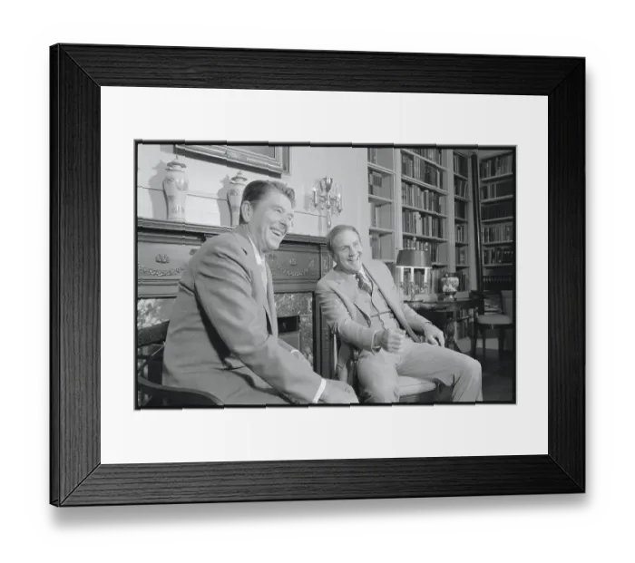 Framed Print : Ronald Reagan and Fob James near Bookshelf Framed Print : Ronald Reagan and Fob James near Bookshelf