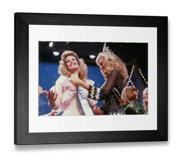 Framed Print : Miss Universe 1981 Receiving Title Framed Print : Miss Universe 1981 Receiving Title