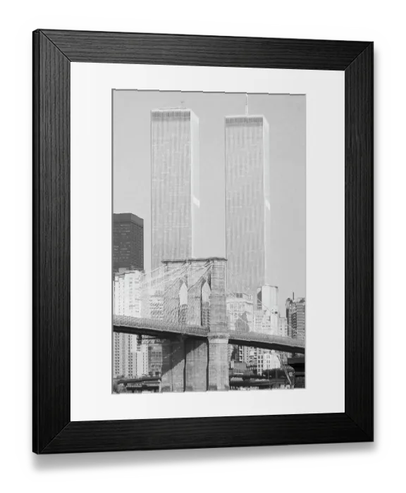 Framed Print : Brooklyn Bridge and World Trade Center Towers Framed Print : Brooklyn Bridge and World Trade Center Towers