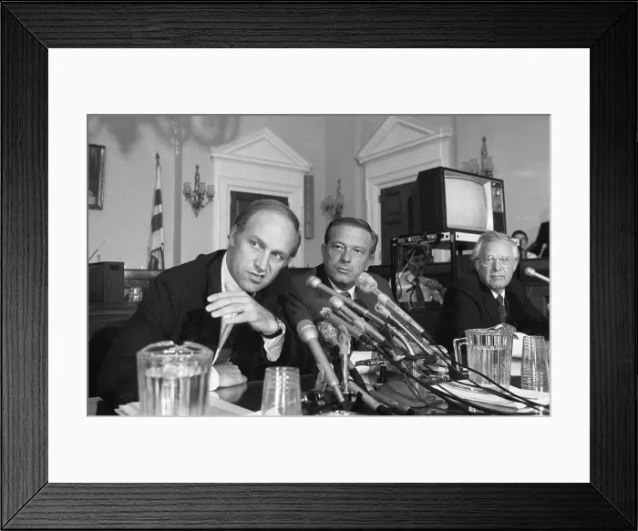 Framed Print : Reps.Dick Cheney and Guy Van derJagt at Press Conference Framed Print : Reps.Dick Cheney and Guy Van derJagt at Press Conference