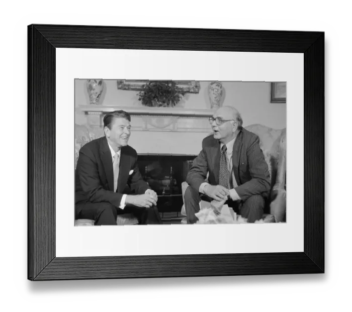 Framed Print : Ronald Reagan and Paul Volcker Conversing Framed Print : Ronald Reagan and Paul Volcker Conversing