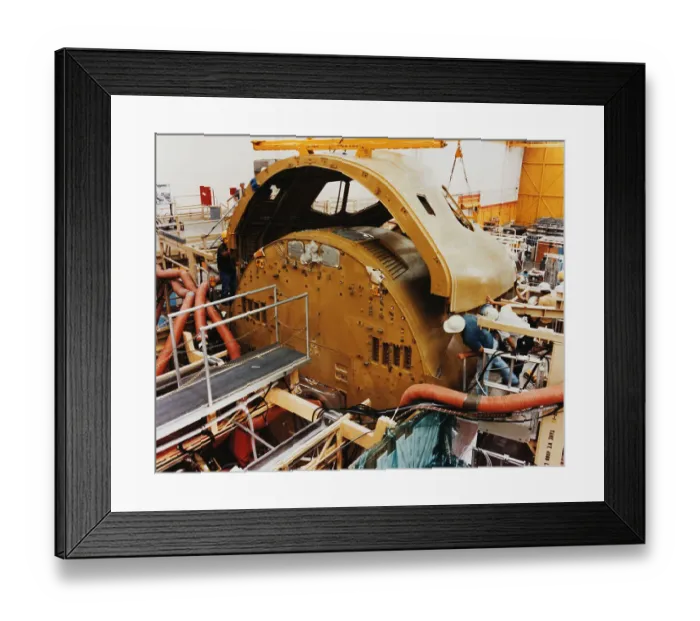 Framed Print : Workers Constructing Upper Forward Fuselage Framed Print : Workers Constructing Upper Forward Fuselage
