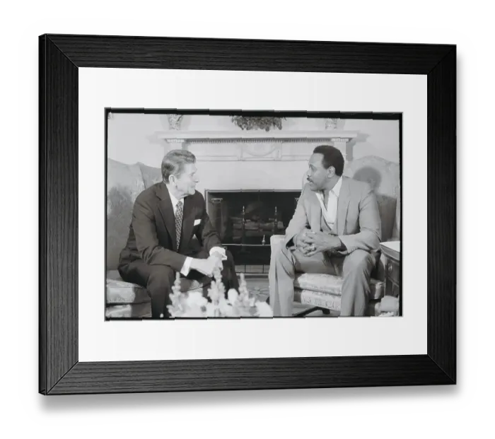 Framed Print : Ronald Reagan Conversing with Baseball Player Framed Print : Ronald Reagan Conversing with Baseball Player