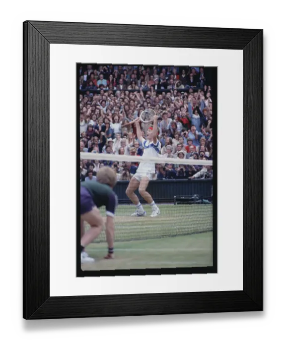 Framed Print : John McEnroe Celebrating Tennis Victory Framed Print : John McEnroe Celebrating Tennis Victory