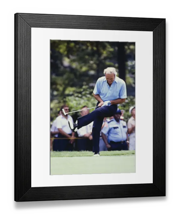 Framed Print : Arnold Palmer Jumps for Joy Framed Print : Arnold Palmer Jumps for Joy