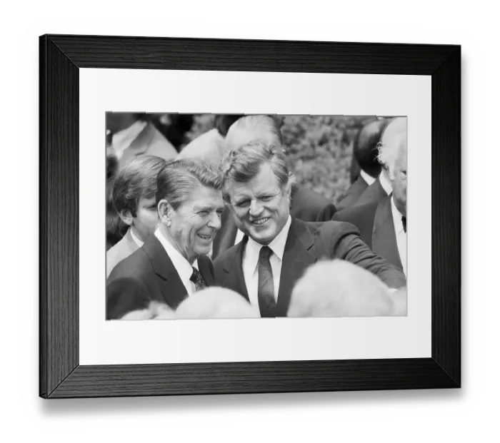 Framed Print : Ted Kennedy and Ronald Reagan at Memorial Framed Print : Ted Kennedy and Ronald Reagan at Memorial