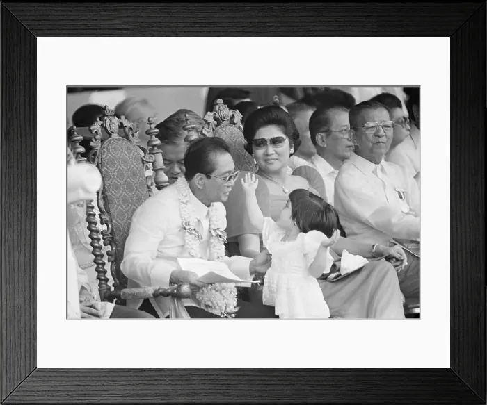 Framed Print : Imelda and Ferdinand Marcos With Niece Framed Print : Imelda and Ferdinand Marcos With Niece