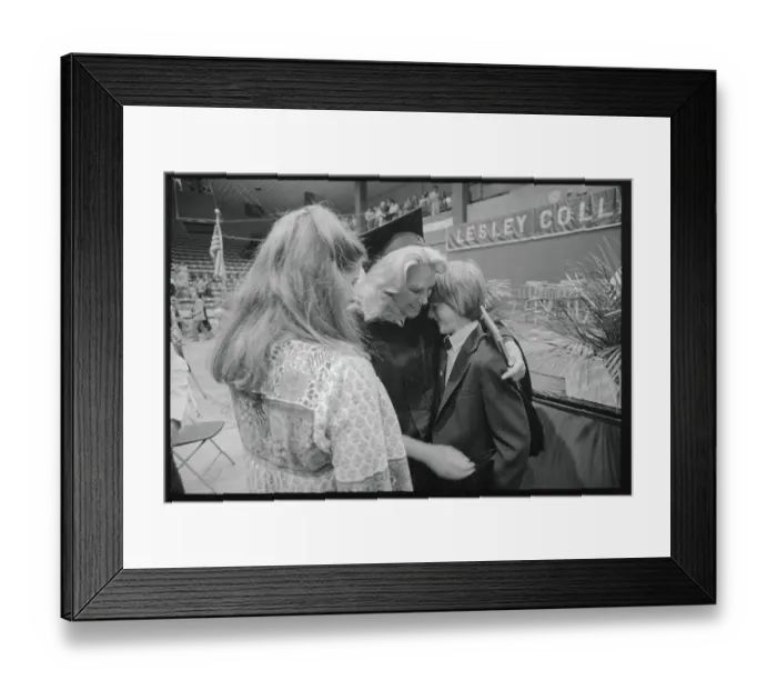 Framed Print : Joan Kennedy Hugging Son After Receiving Her Degree Framed Print : Joan Kennedy Hugging Son After Receiving Her Degree