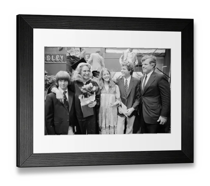 Framed Print : Joan Kennedy at Her Graduation Ceremonies with Family