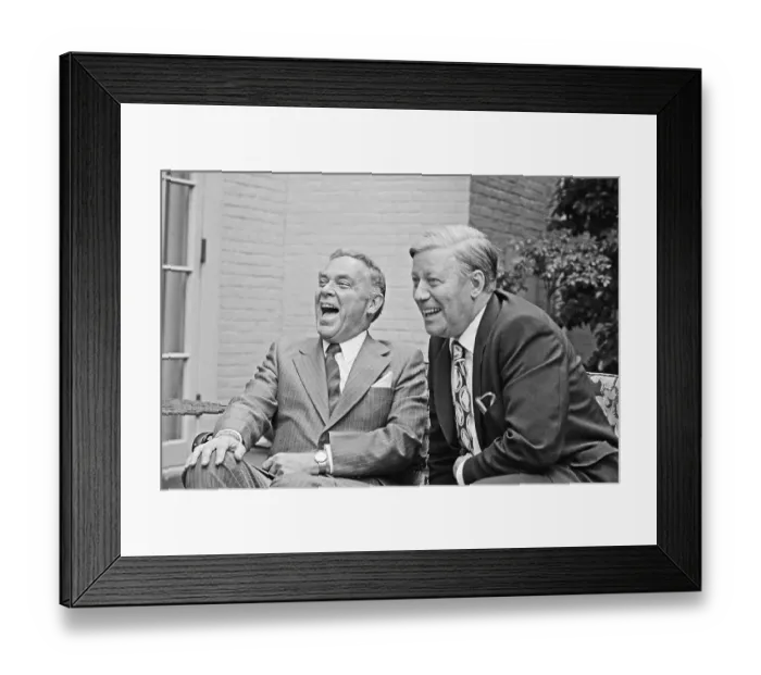 Framed Print : Helmut Schmidt Laughing with Alexander Haig