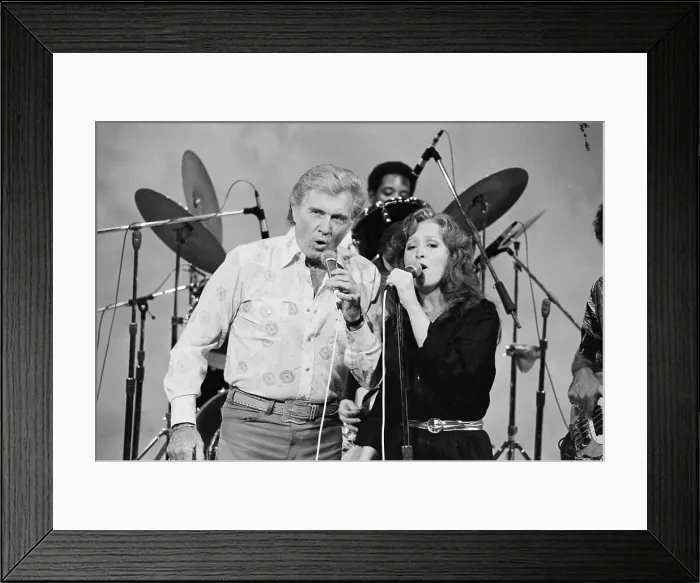 Framed Print : John and Bonnie Raitt Singing with Microphones Framed Print : John and Bonnie Raitt Singing with Microphones