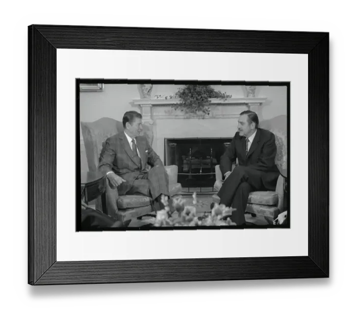 Framed Print : Ronald Reagan and Rolf Botha Framed Print : Ronald Reagan and Rolf Botha