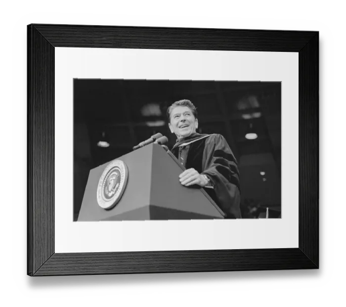 Framed Print : Ronald Reagan at Notre Dame University Framed Print : Ronald Reagan at Notre Dame University
