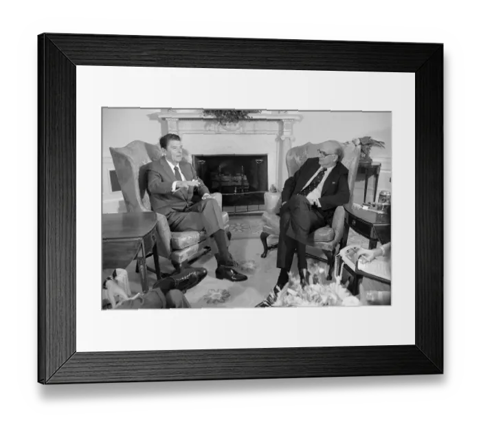 Framed Print : Ronald Reagan Conversing with Paul Volcker Framed Print : Ronald Reagan Conversing with Paul Volcker