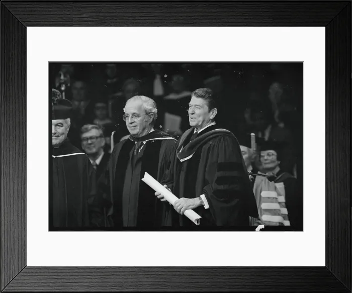 Framed Print : Ronald Reagan Holding Doctorate Framed Print : Ronald Reagan Holding Doctorate