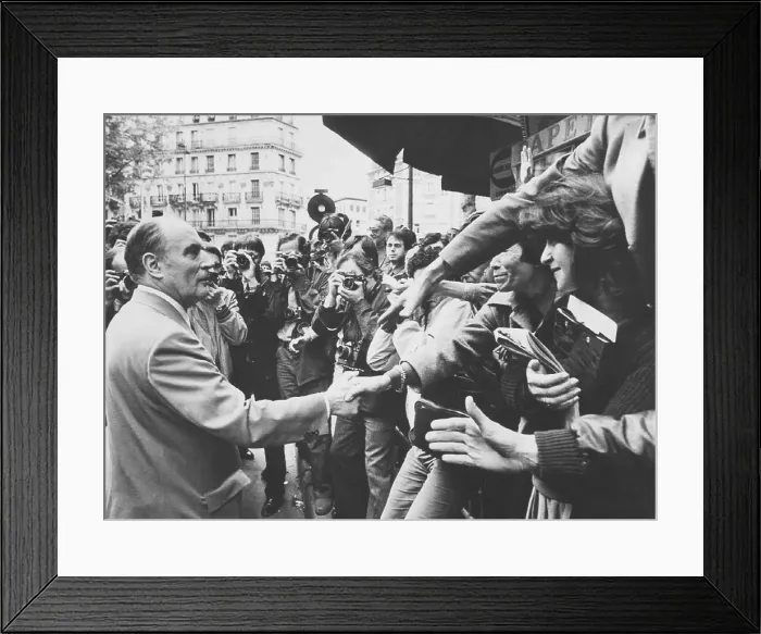 Framed Print : President Mitterand Greeting Supporters Framed Print : President Mitterand Greeting Supporters