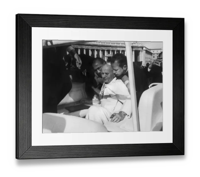 Framed Print : Pope Jon Paul II Assisted By Aides After Shooting Framed Print : Pope Jon Paul II Assisted By Aides After Shooting