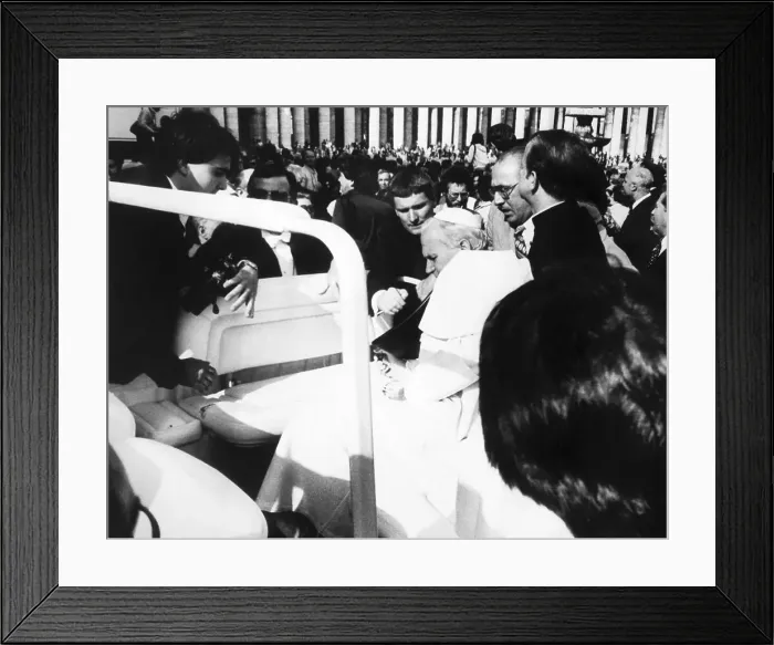 Framed Print : Pope John Paul II Assisted by Aides Framed Print : Pope John Paul II Assisted by Aides