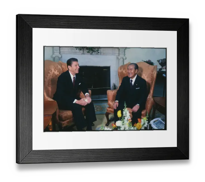 Framed Print : Ronald Reagan and Zenko Suzuki Chatting Framed Print : Ronald Reagan and Zenko Suzuki Chatting