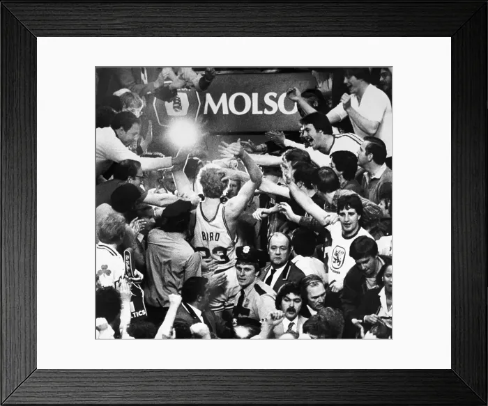 Framed Print : Larry Bird Celebrating Victory