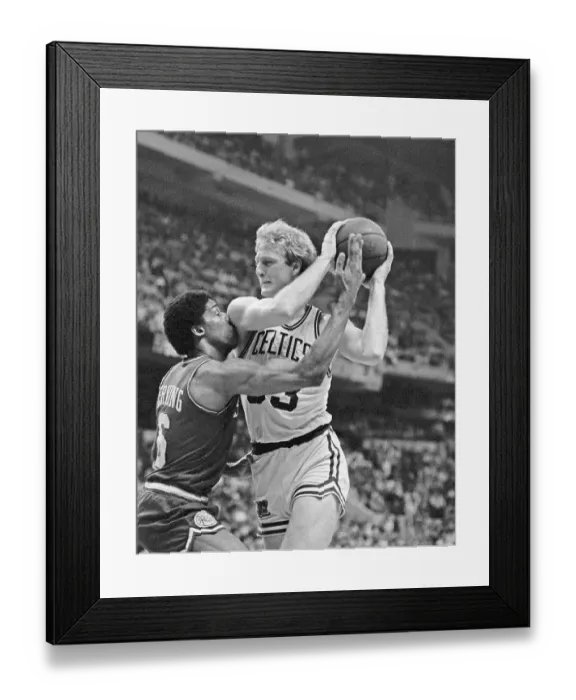 Framed Print : Larry Bird Defending Against Julius Erving Framed Print : Larry Bird Defending Against Julius Erving