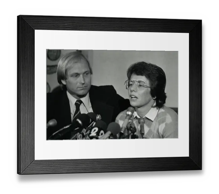 Framed Print : Billie Jean King in Serious and Distraught Pose Framed Print : Billie Jean King in Serious and Distraught Pose