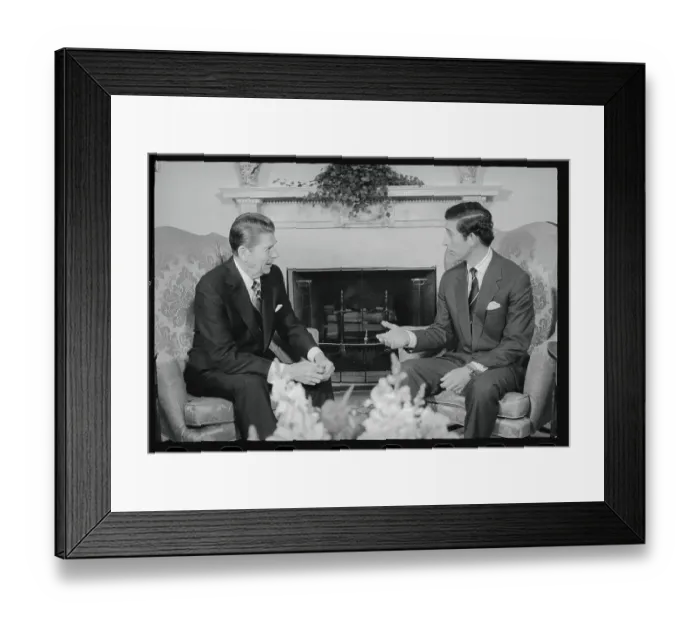 Framed Print : Ronald Reagan Talking with Prince Charles Framed Print : Ronald Reagan Talking with Prince Charles
