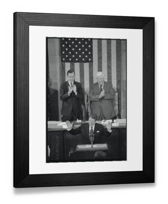 Framed Print : Ronald Reagan Accepting Applause Framed Print : Ronald Reagan Accepting Applause