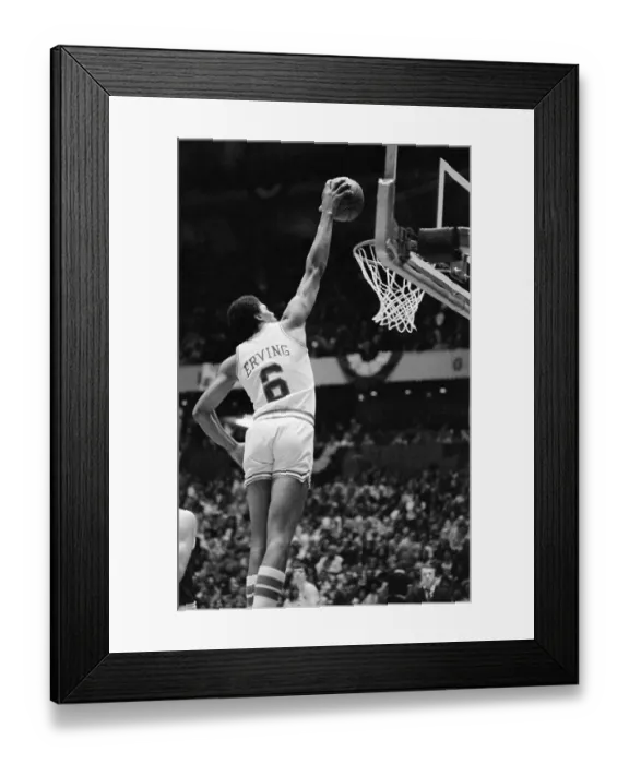 Framed Print : Julius Erving Slam Dunking in Playoffs Framed Print : Julius Erving Slam Dunking in Playoffs