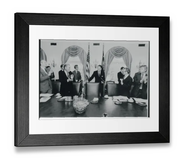 Framed Print : Cabinet Members Applauding President Reagan Framed Print : Cabinet Members Applauding President Reagan