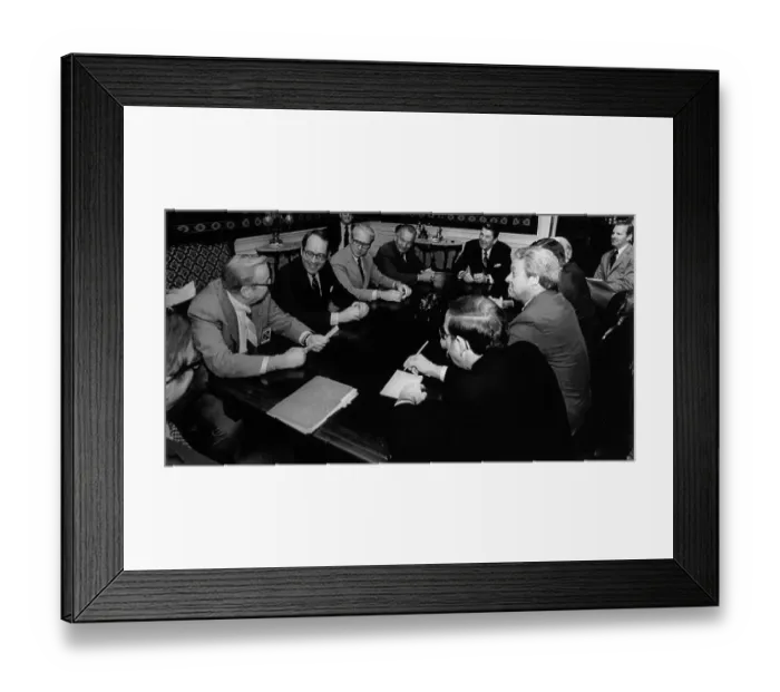 Framed Print : Ronald Reagan in Session with Officials