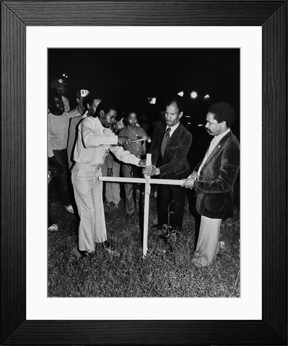 Framed Print : Memorial Cross For Murdered Teen Framed Print : Memorial Cross For Murdered Teen