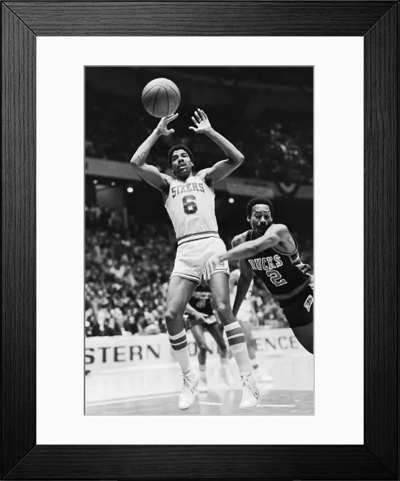 Framed Print : Julius Erving and Junior Bridgeman Framed Print : Julius Erving and Junior Bridgeman