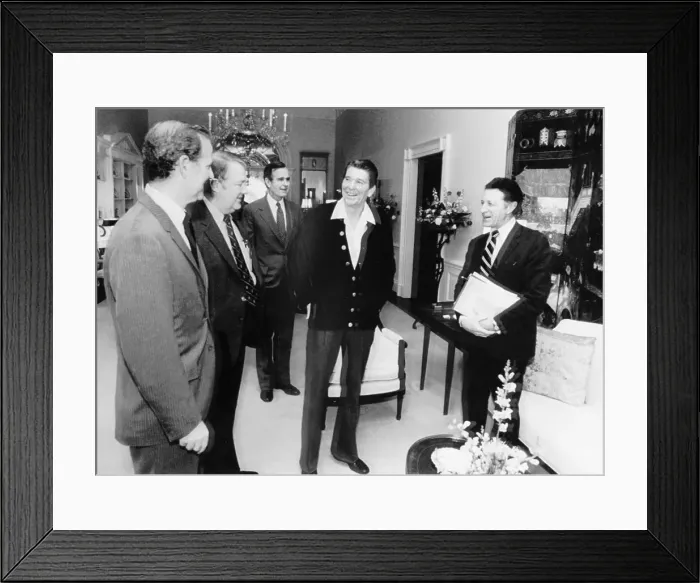 Framed Print : Ronald Reagan with His Staff